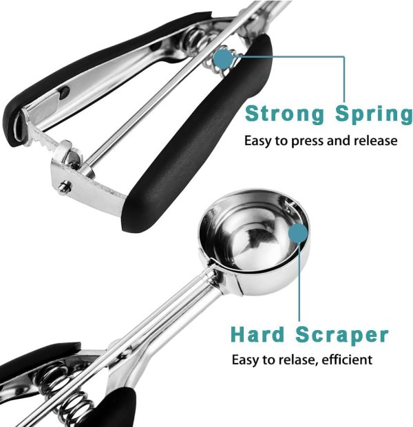 HOMURE H Cookie Scoop Stainless Steel Ergonomic Dishwasher-2
