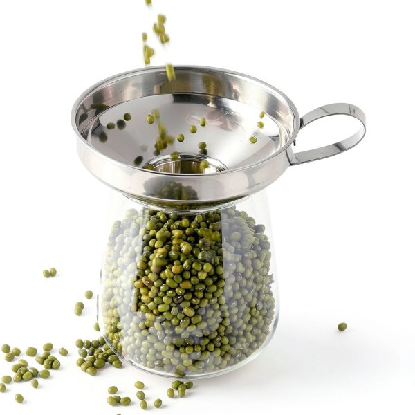 Delove Stainless Steel Funnels Set Kitchen Canning Strainer-5