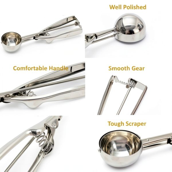 OSHLANT Stainless Steel Cookie Scoop Set Dishwasher Safe-2