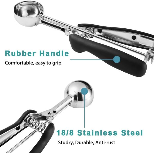 HOMURE H Cookie Scoop Stainless Steel Ergonomic Dishwasher-3