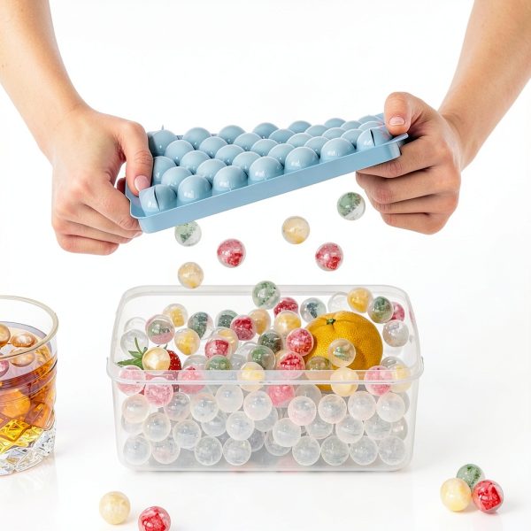 Optish Ice Cube Tray Round Balls Food Grade PP Dishwasher-2