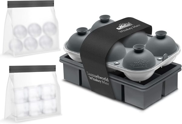 Samuelworld Silicone Ice Cube Tray Spheres and Cubes-0