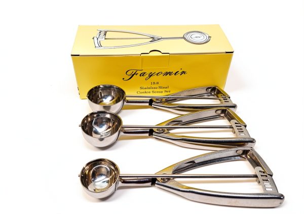 Waatone Stainless Steel Cookie Scoop Set Dishwasher Safe-6