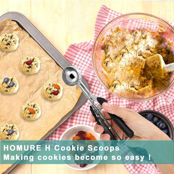 HOMURE H Cookie Scoop Stainless Steel Ergonomic Dishwasher-4