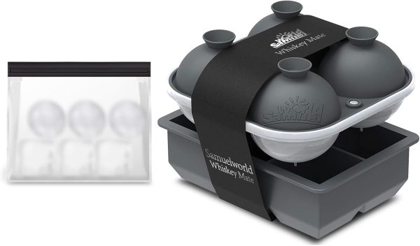 Samuelworld Silicone Ice Cube Trays Spheres and Cubes-0