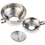 Delove Stainless Steel Funnels Set Kitchen Canning Strainer-0