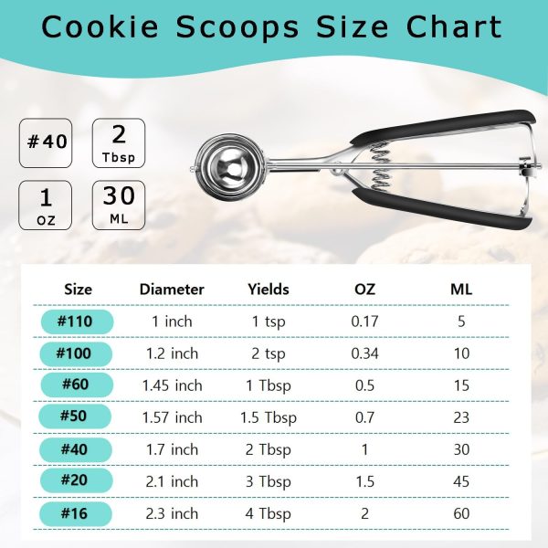 HOMURE H Cookie Scoop Stainless Steel Ergonomic Dishwasher-1