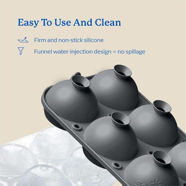Samuelworld Silicone Ice Cube Tray Spheres and Cubes-3