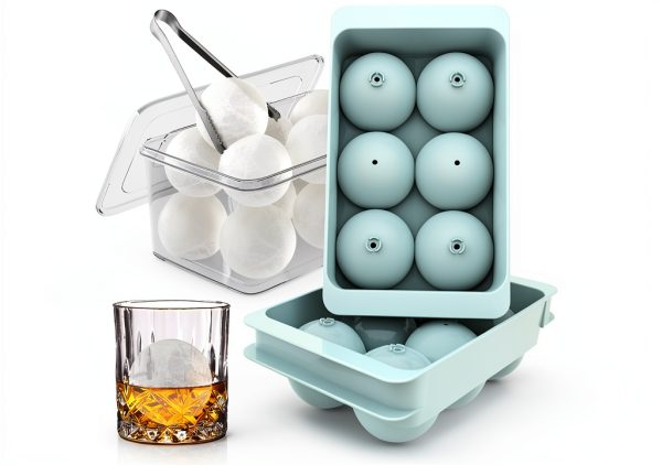 WIBIMEN Ice Ball Mold Plastic Round Balls for Cocktails-0
