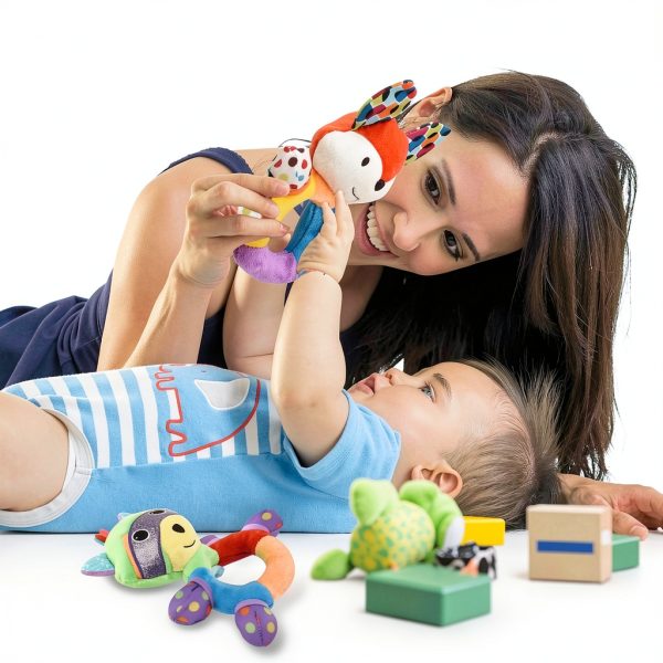 HAHA Baby Animal Plush Rattle Teether HA-RT-003 Soft Multi‑Texture-4