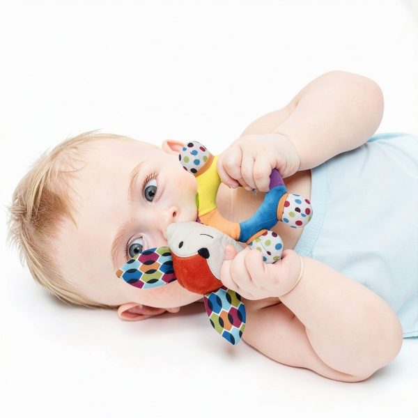 HAHA Baby Animal Plush Rattle Teether HA-RT-003 Soft Multi‑Texture-3