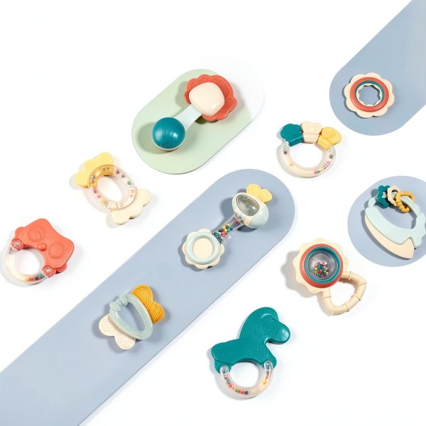 LIGAO Baby Rattle Teether Set Non Toxic Animal-1