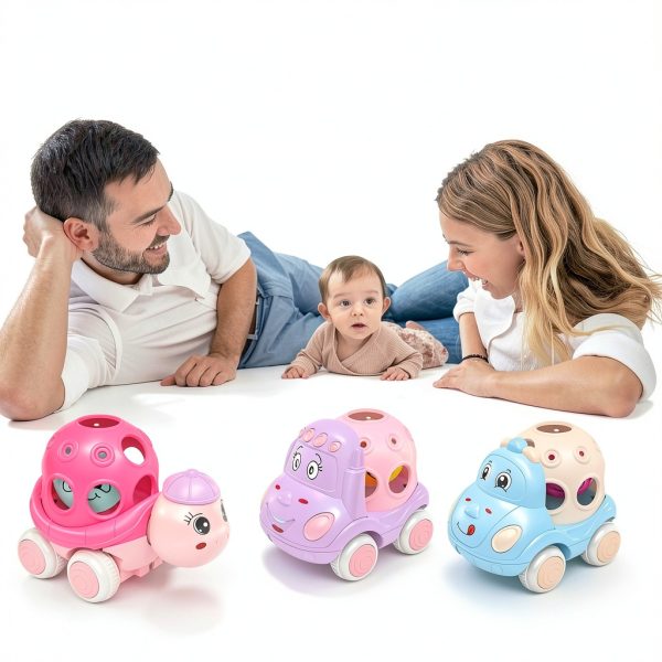 xFFFun 3-in-1 Baby Push Car Set 3 Pack Pink Turtle Blue Truck 12-18 Mo-6