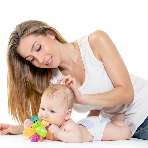 Infant Rattle Set SUNLIKE BPA Free ABS Plastic Baby Toys 6 Animals-2