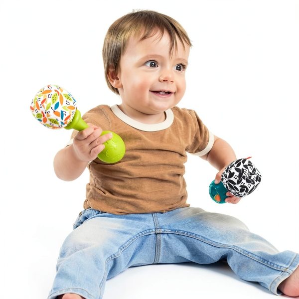 Fisher-Price Newborn Rattle Maracas Set of 2 – BPA Free Plastic Baby-1