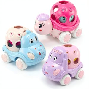 xFFFun 3-in-1 Baby Push Car Set 3 Pack Pink Turtle Blue Truck 12-18 Mo-0