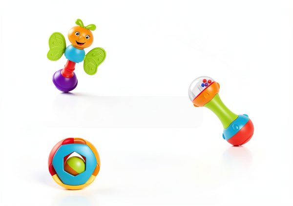iPlay iLearn Baby Rattle Set 10 Bright Primary Rattles & Teethers-4