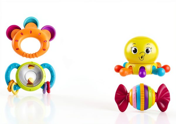 iPlay iLearn Baby Rattle Set 10 Bright Primary Rattles & Teethers-3
