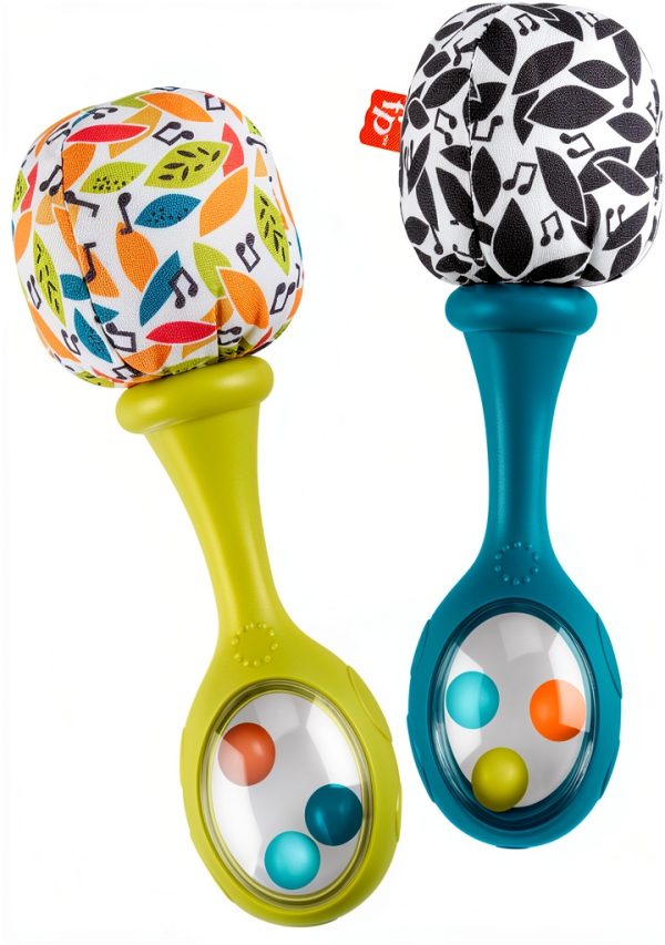 Fisher-Price Newborn Rattle Maracas Set of 2 – BPA Free Plastic Baby-3