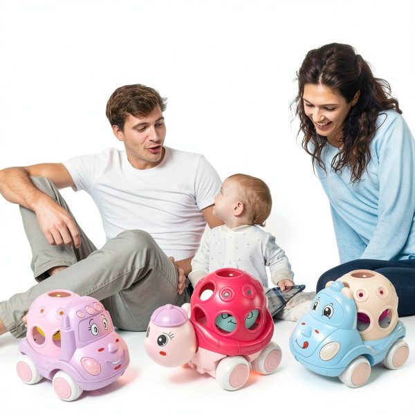 xFFFun 3-in-1 Baby Push Car Set 3 Pack Pink Turtle Blue Truck 12-18 Mo-8