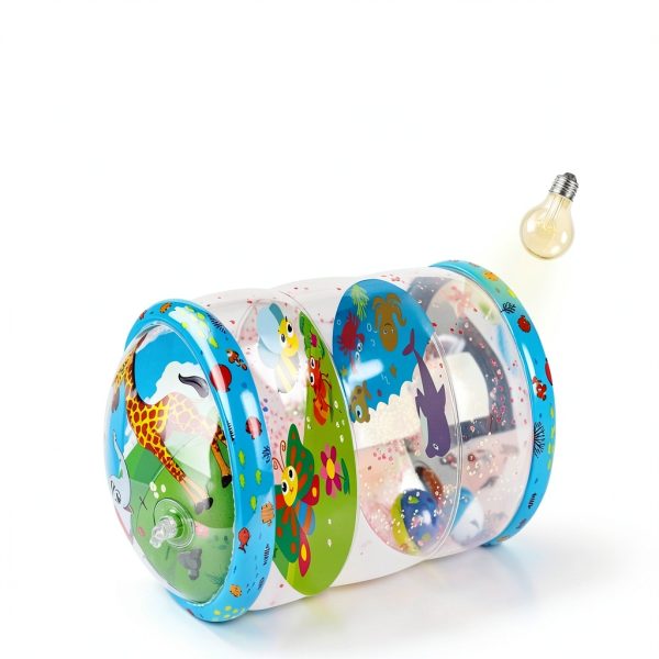 Thremhoo Jumbo Baby Roller Toy with Glow Sequin and Rattling Balls-3