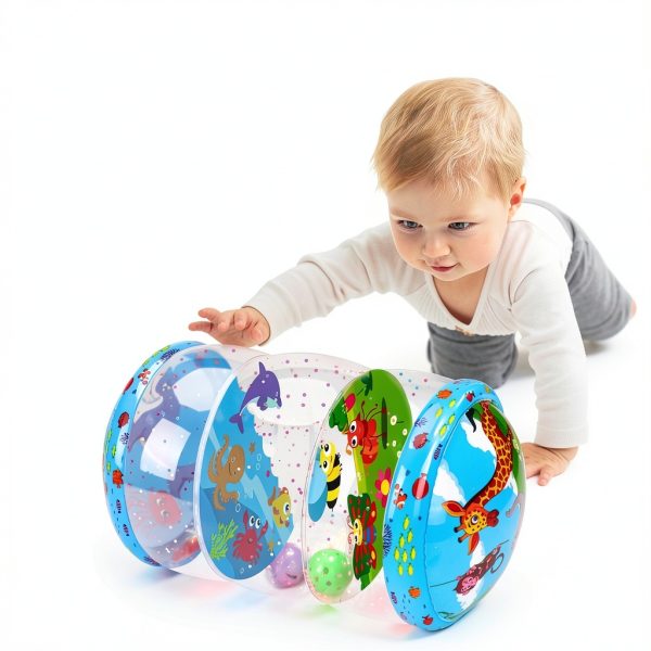 Thremhoo Jumbo Baby Roller Toy with Glow Sequin and Rattling Balls-2