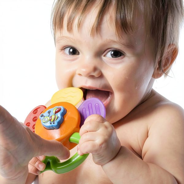 Infant Rattle Set SUNLIKE BPA Free ABS Plastic Baby Toys 6 Animals-3