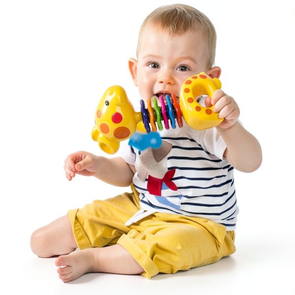Infant Rattle Set SUNLIKE BPA Free ABS Plastic Baby Toys 6 Animals-4