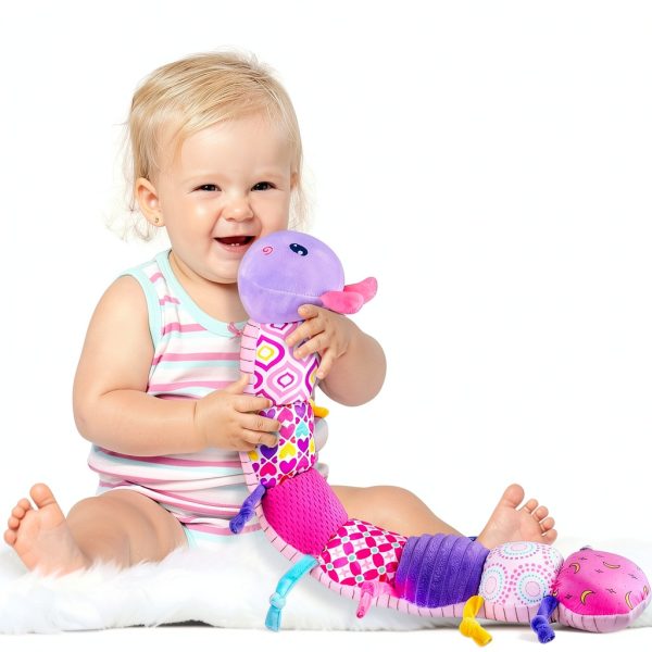 JollyBaby Musical Plush Toy 4-in-1 Animal Rattle with Crinkle-4