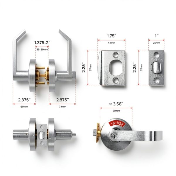 Commercial Door Lock VIZILOK Satin Chrome Heavy Duty Privacy Indicator-1