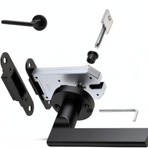Magnetic Auto-Lock Invisible Door Lock Eegoowa Black Aluminum Keyhole-0