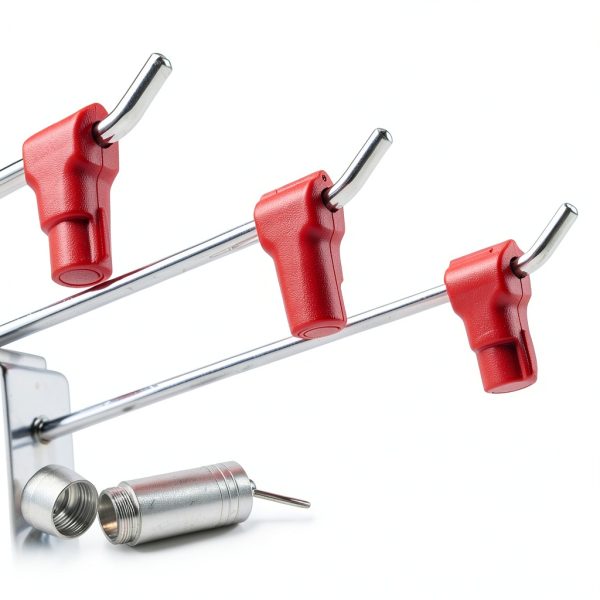 Hook Lock 100 Pcs Retail Anti-Theft Peg Locks by HILLSNSEA Red 5MM-2