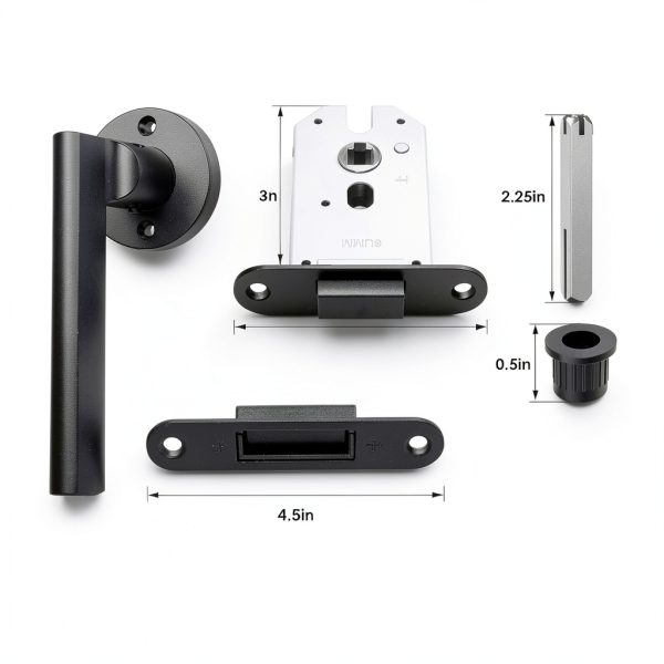 Magnetic Auto-Lock Invisible Door Lock Eegoowa Black Aluminum Keyhole-2