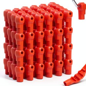 120 Packs Peg Hook Locks, 6 mm Plastic Magnet Security Red Stop Lock Anti-Theft Pegboard Display Hook Locks for Retail Shop and Shopping Center-0