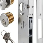 AIsecure Storefront Door Lock Hook Deadbolt Silver 1.1/2" Backset-0