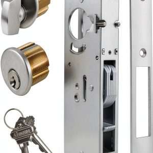 AIsecure Storefront Door Lock Hook Deadbolt Silver 1.1/2" Backset-0